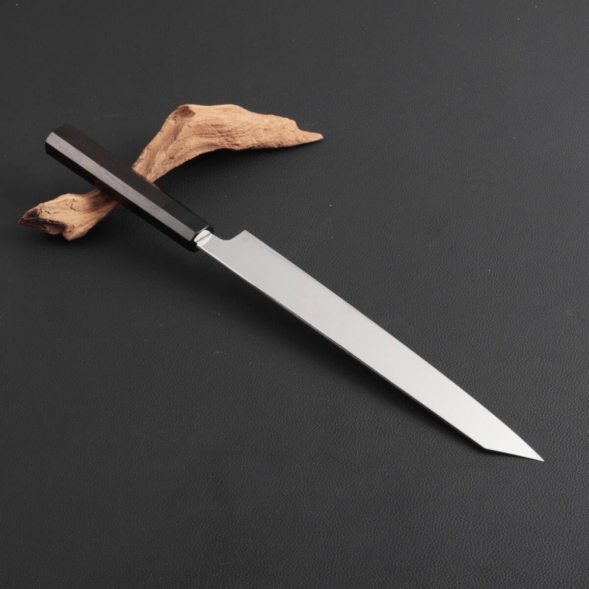 270mm 切付柳刃包丁 鏡面　黒檀黒水牛八角柄 刺身包丁 【全鋼】- 270mm 切付柳刃包丁 鏡面 黒檀黒水牛八角柄 刺身包丁 【全鋼】